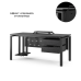 Стол офисный Kobor P-160/70 black/wood