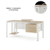 Стол офисный Kobor P-80/60 white/natural