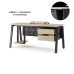 Стол офисный Kobor A-100/80 black/natural
