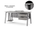Стол офисный Kobor A-140/60 aluminum/chicago