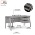 Стол офисный Kobor AB-120/70 aluminum/chicago