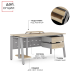 Стол офисный Kobor AB-180/80 aluminum/natural Стол офисный Kobor AB-180/80 aluminum/natural