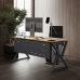 Стол офисный Kobor W-80/80 graphite/natural