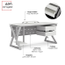 Стол офисный Kobor W-180/80 aluminum/premium Стол офисный Kobor W-180/80 aluminum/premium