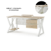Стол офисный Kobor W-180/80 white/natural