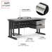 Стол офисный Kobor L1-100/60 black/chicago Стол офисный Kobor L1-100/60 black/chicago