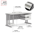 Стол офисный Kobor L1-120/60 aluminum/premium Стол офисный Kobor L1-120/60 aluminum/premium