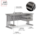 Стол офисный Kobor L1-140/80 aluminum/chicago Стол офисный Kobor L1-140/80 aluminum/chicago