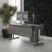 Стол офисный Kobor L1-160/80 aluminum/chicago Стол офисный Kobor L1-160/80 aluminum/chicago