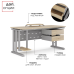 Стол офисный Kobor L1-180/60 aluminum/natural Стол офисный Kobor L1-180/60 aluminum/natural