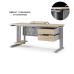 Стол офисный Kobor L1-80/80 aluminum/natural Стол офисный Kobor L1-80/80 aluminum/natural