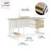 Стол офисный Kobor L1-100/60 white/natural
