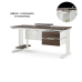 Стол офисный Kobor L1-120/60 white/charlston