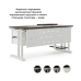 Стол офисный Kobor L1-180/80 white/charlston