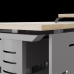 Стол офисный Kobor L2-160/80 aluminum/natural Стол офисный Kobor L2-160/80 aluminum/natural