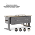 Стол офисный Kobor L2-160/80 aluminum/natural Стол офисный Kobor L2-160/80 aluminum/natural