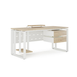 Стол офисный Kobor O2-180/80 white/natural Стол офисный Kobor O2-180/80 white/natural