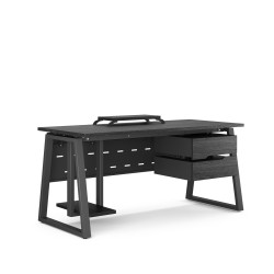Стол офисный Kobor TR-140/70 black/wood