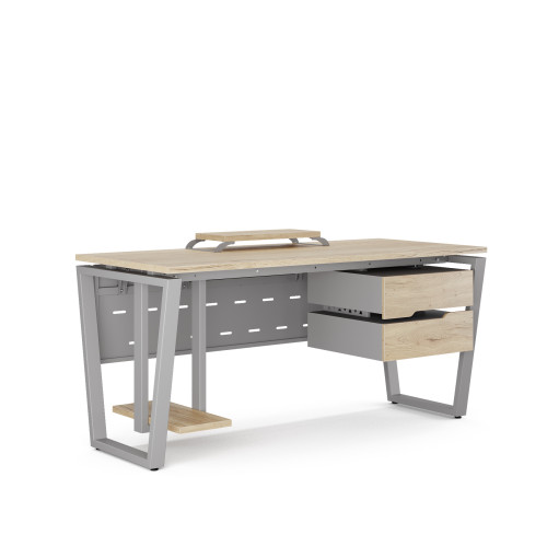 Стол офисный Kobor OTR-80/80 aluminum/natural Стол офисный Kobor OTR-80/80 aluminum/natural