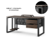Стол офисный Kobor O1/2-100/160 black/charlston Стол офисный Kobor O1/2-100/160 black/charlston