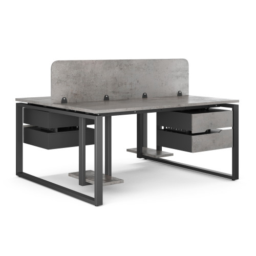 Стол офисный Kobor O1/2-140/140 graphite/chicago