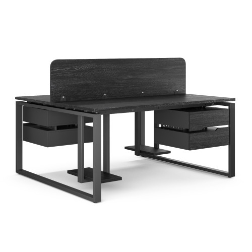 Стол офисный Kobor O1/2-100/140 graphite/wood Стол офисный Kobor O1/2-100/140 graphite/wood