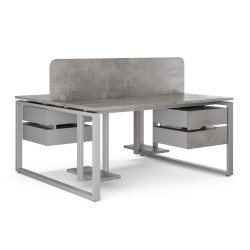 Стол офисный Kobor O1/2-120/140 aluminum/chicago Стол офисный Kobor O1/2-120/140 aluminum/chicago