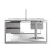 Стол офисный Kobor O1/2-120/160 aluminum/chicago