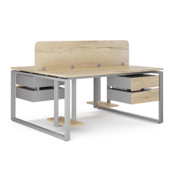 Стол офисный Kobor O1/2-100/140 aluminum/natural