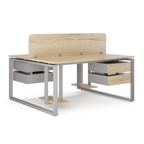 Стол офисный Kobor O1/2-160/140 aluminum/natural