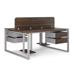 Стол офисный Kobor O1/2-160/140 aluminum/charlston Стол офисный Kobor O1/2-160/140 aluminum/charlston