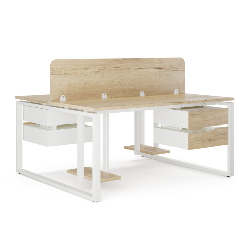 Стол офисный Kobor O1/2-100/120 white/natural