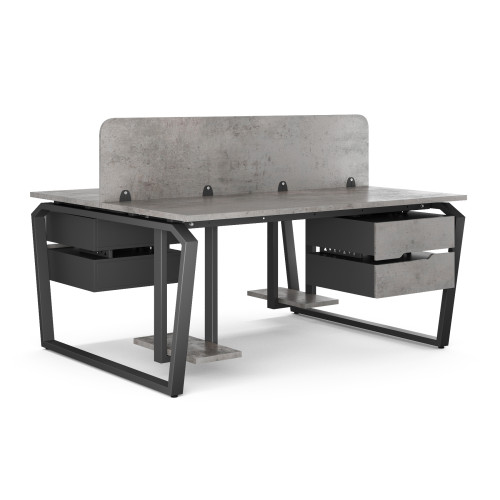 Стол офисный Kobor TB/2-160/120 black/chicago