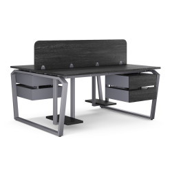 Стол офисный Kobor TB/2-80/120 graphite/wood Стол офисный Kobor TB/2-80/120 graphite/wood