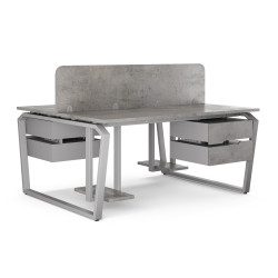 Стол офисный Kobor TB/2-80/120 aluminum/chicago Стол офисный Kobor TB/2-80/120 aluminum/chicago