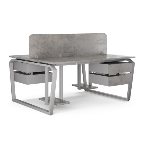 Стол офисный Kobor TB/2-100/120 aluminum/chicago Стол офисный Kobor TB/2-100/120 aluminum/chicago