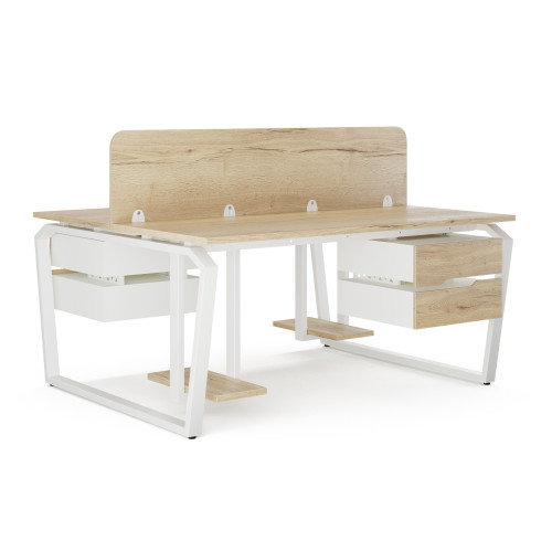 Стол офисный Kobor TB/2-160/140 white/natural