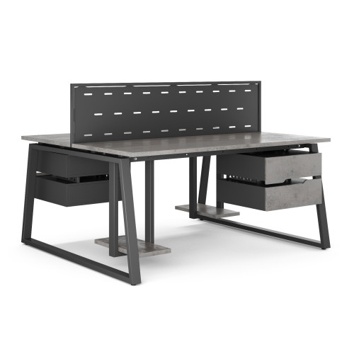 Стол офисный Kobor TR/2-140/140 black/chicago