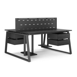 Стол офисный Kobor TR/2-80/160 black/wood