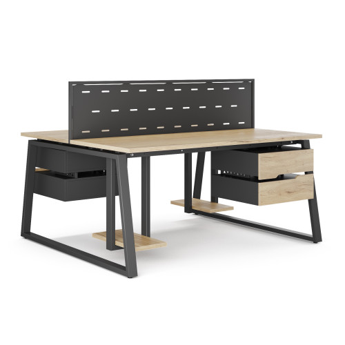 Стол офисный Kobor TR/2-100/140 black/natural Стол офисный Kobor TR/2-100/140 black/natural
