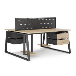 Стол офисный Kobor TR/2-80/160 black/natural