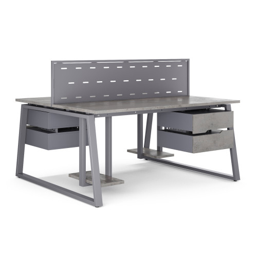 Стол офисный Kobor TR/2-180/160 graphite/chicago Стол офисный Kobor TR/2-180/160 graphite/chicago