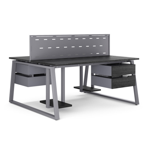 Стол офисный Kobor TR/2-80/160 graphite/wood