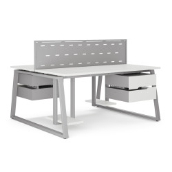 Стол офисный Kobor TR/2-180/140 aluminum/premium