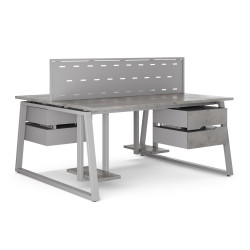 Стол офисный Kobor TR/2-80/160 aluminum/chicago