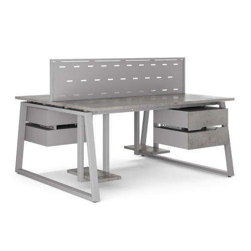 Стол офисный Kobor TR/2-180/160 aluminum/chicago Стол офисный Kobor TR/2-180/160 aluminum/chicago
