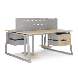 Стол офисный Kobor TR/2-140/140 aluminum/natural