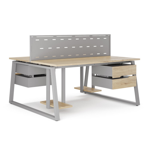 Стол офисный Kobor TR/2-80/160 aluminum/natural Стол офисный Kobor TR/2-80/160 aluminum/natural