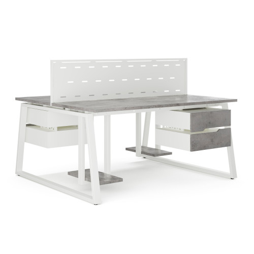 Стол офисный Kobor TR/2-80/160 white/chicago
