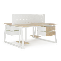 Стол офисный Kobor TR/2-180/140 white/natural